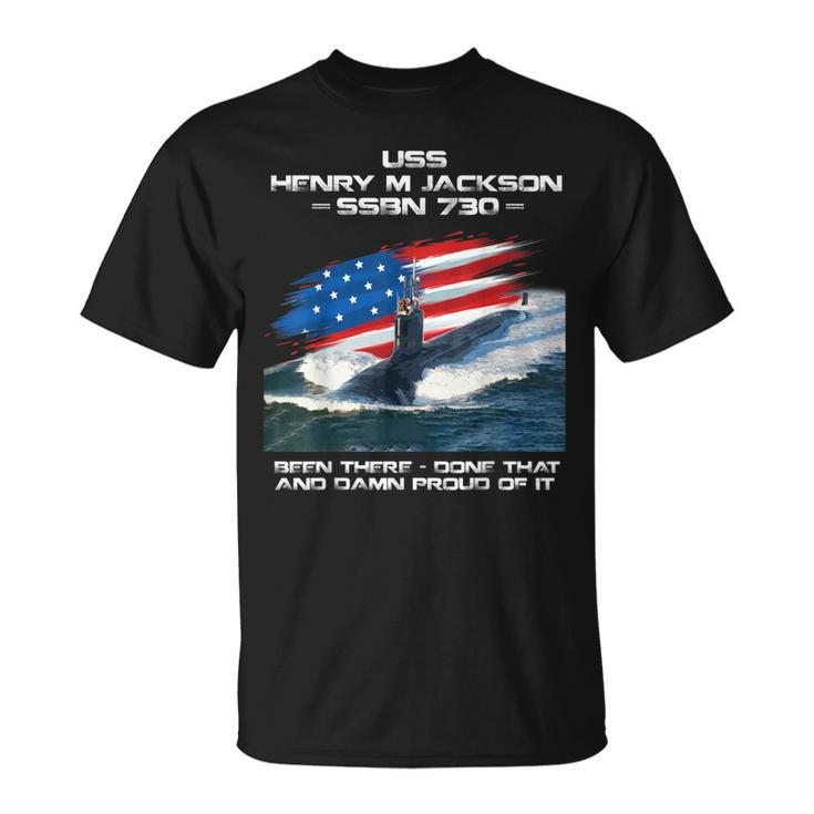 Uss Henry M Jackson Ssbn-730 American Flag Submarine Veteran T-Shirt