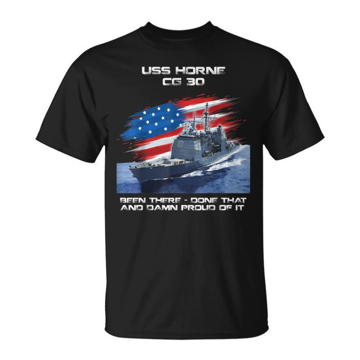 Uss Horne Cg-30 Class Cruiser American Flag Veteran Xmas T-Shirt