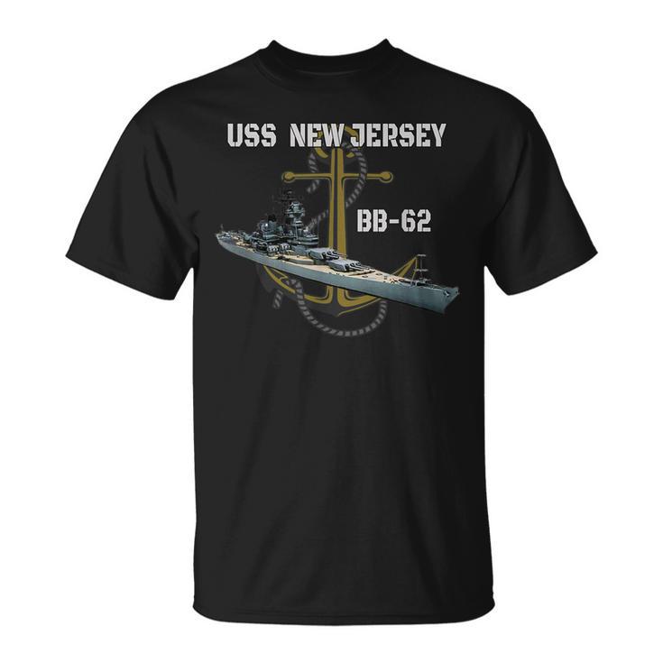 Uss New Jersey Bb 62 Battleship Blueprint T-Shirt - Seseable