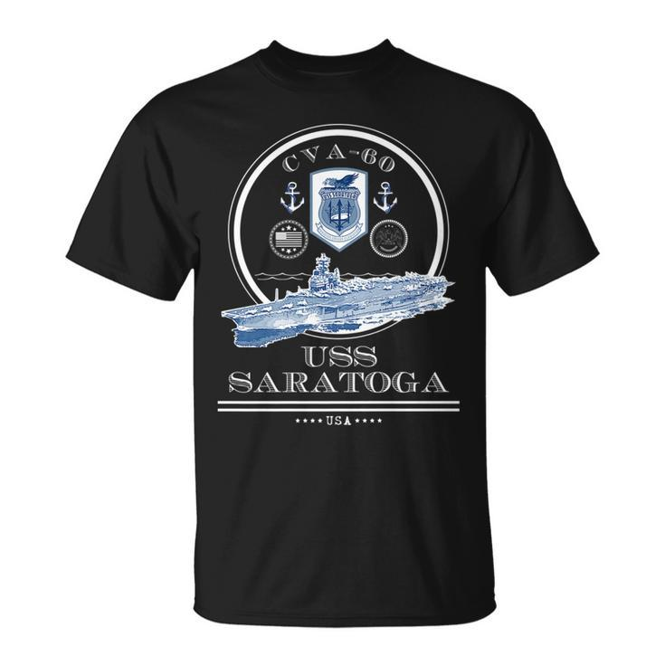 Uss Saratoga Cva-60 Naval Ship Military Aircraft Carrier T-Shirt