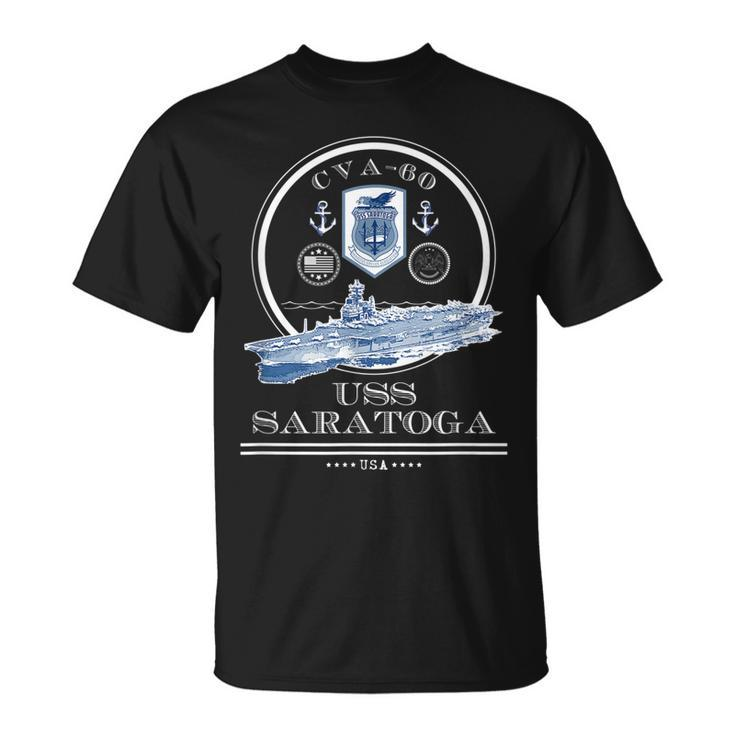 Uss Saratoga Cva-60 Naval Ship Military Aircraft Carrier T-Shirt