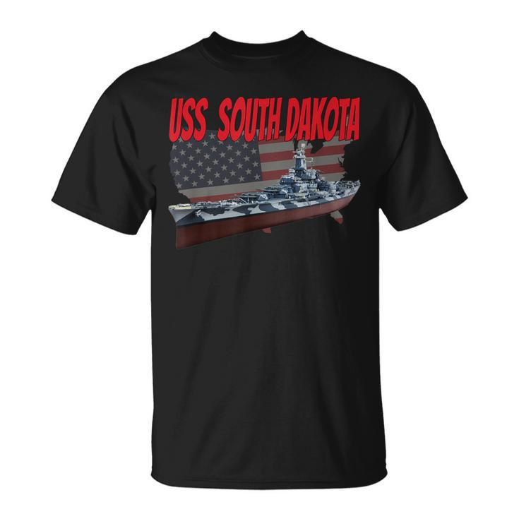 Uss South Dakota Bb-57 Ww2 War Veteran Battleship Dad Boy T-Shirt