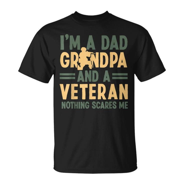 Veteran Dad Grandpa Patriotic Navy Army Veteran Pride  Unisex T-Shirt