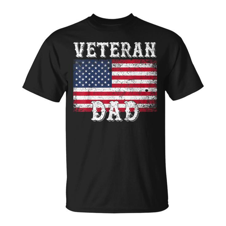 Veteran Dad Patriotic American Flag For MenT-shirt