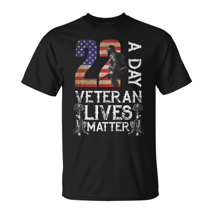 Veteran Matter Suicide Awareness Veteran 22 Day Usa Flag  Unisex T-Shirt