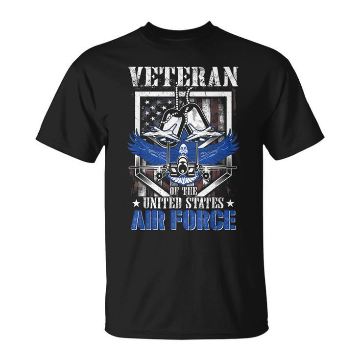 Veteran Of The United States Us Air Force American Flag Usaf T-Shirt