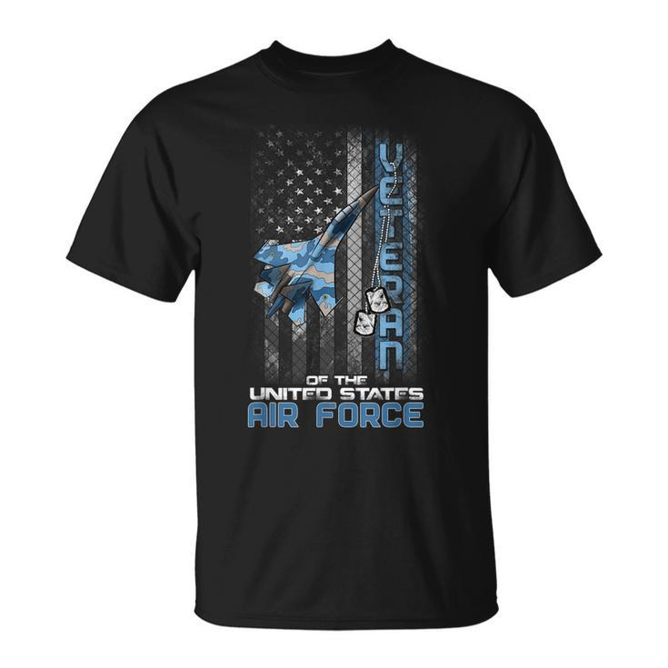 Veteran Of The United States Us Air Force American Usaf Flag T-Shirt