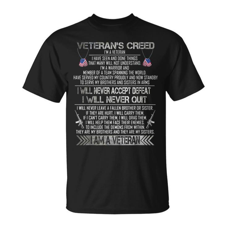 Veterans Creed Im A Veteran Proud Veterans Day T-Shirt