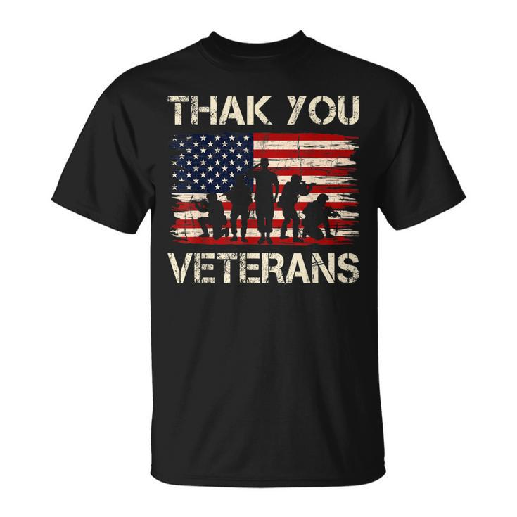 Veterans Day American Flag Thank You Veterans Proud Veteran T-Shirt