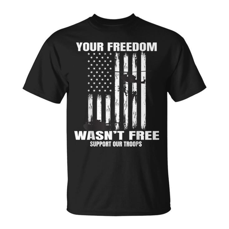 Veterans Day Your Freedom Wasnt Free Military Us Flag T-Shirt