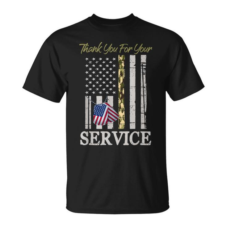 Veterans Day Thank You For Your Service Soldier Camouflage T-Shirt