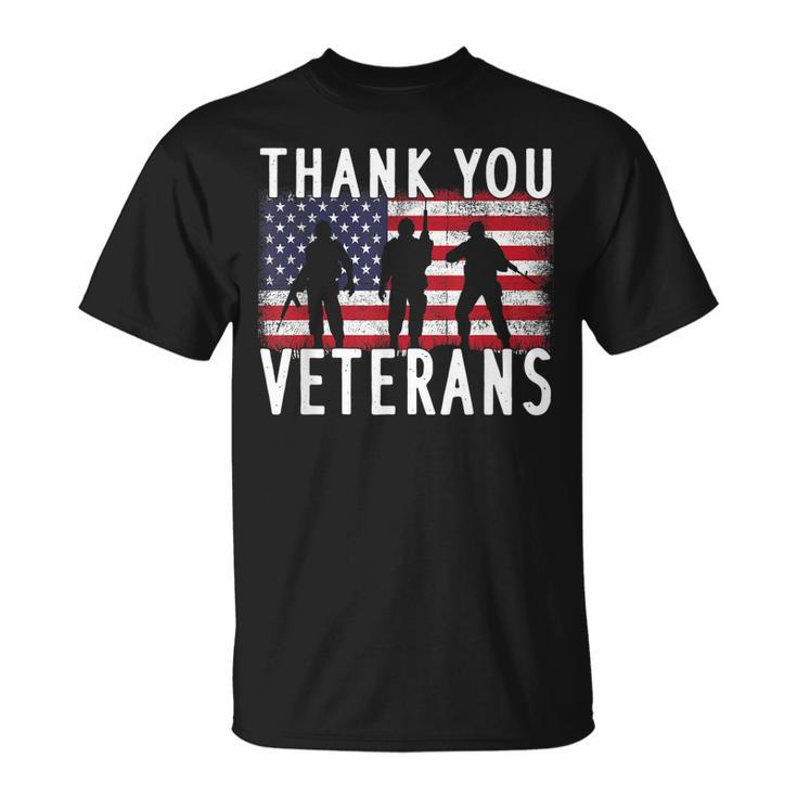 Veterans Day Thank You Veterans Usa Flag Patriotic V2 T-Shirt