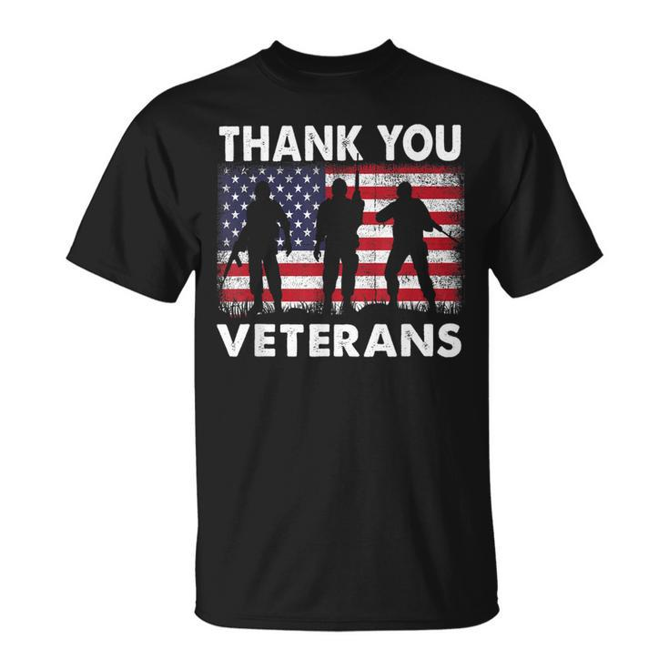 Veterans Day Thank You Veterans Usa Flag Patriotic V4 T-Shirt