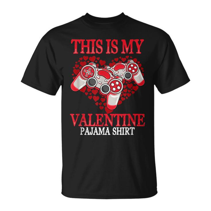 Video Gamer Controllers This Is My Valentine Pajama T-shirt