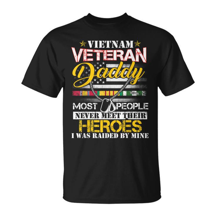 Mens Vietnam Veteran Daddy Raised By My Hero Veteran Day T-Shirt