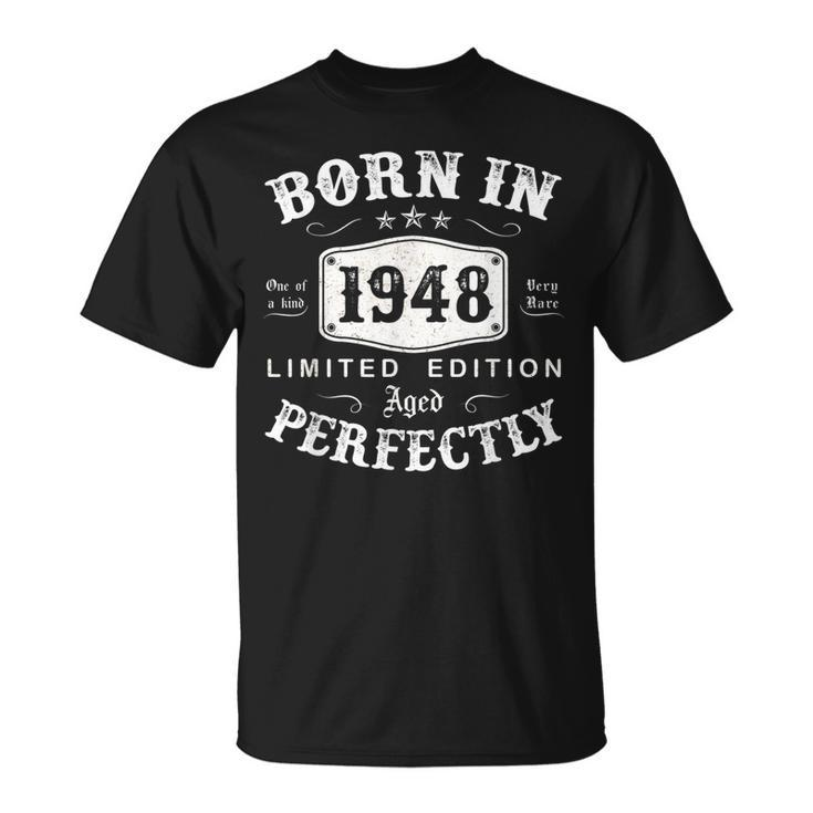 Vintage 1948 Made In 1948 75 Geburtstag Mann Frau 75 Jahre T-Shirt