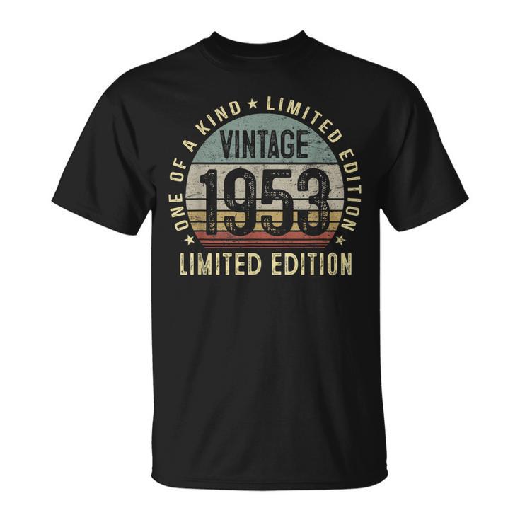 Vintage 1953 70Th Birthday Limited Edition 70 Year Old T-Shirt | Seseable