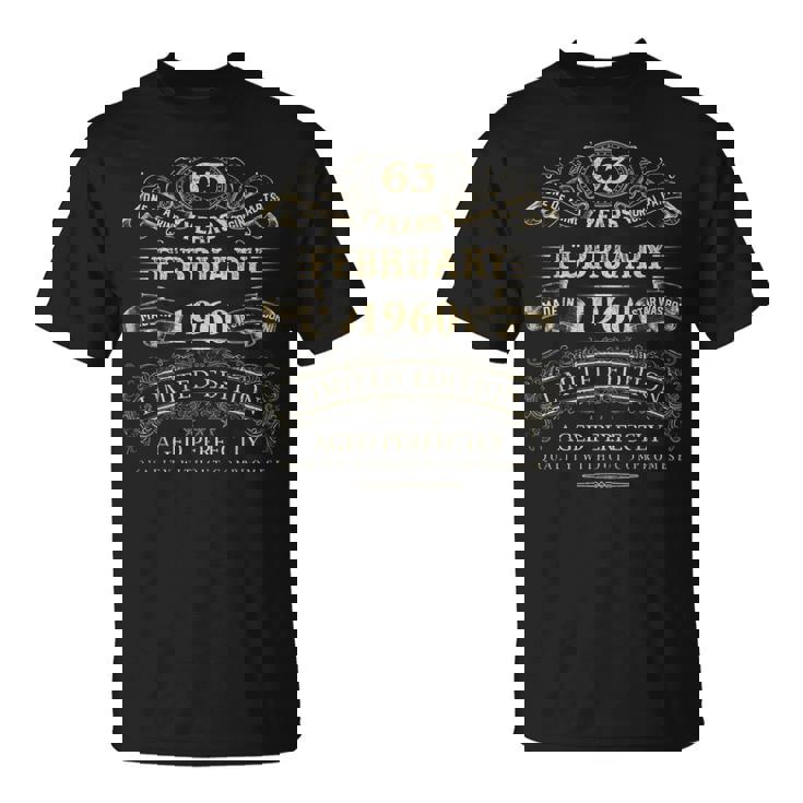 Vintage 1960 Outfit T-Shirt für 63 Jahre alte Frauen und Männer