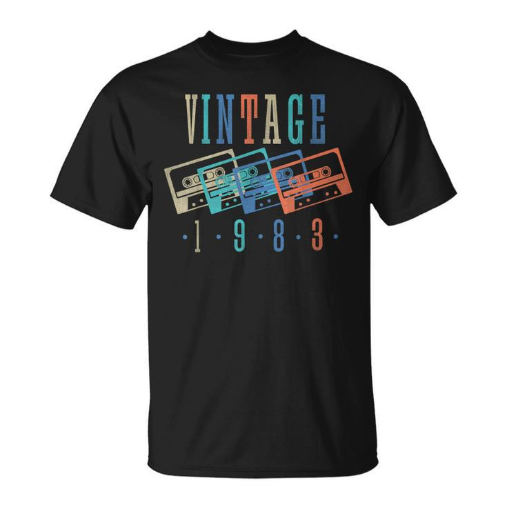 Vintage 1983 Cassette Tape 1983 Birthday 40 Year Old T-Shirt