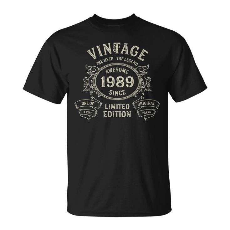 Vintage 1989 Limited Edition Born In 1989 34Th Birthday  Unisex T-Shirt