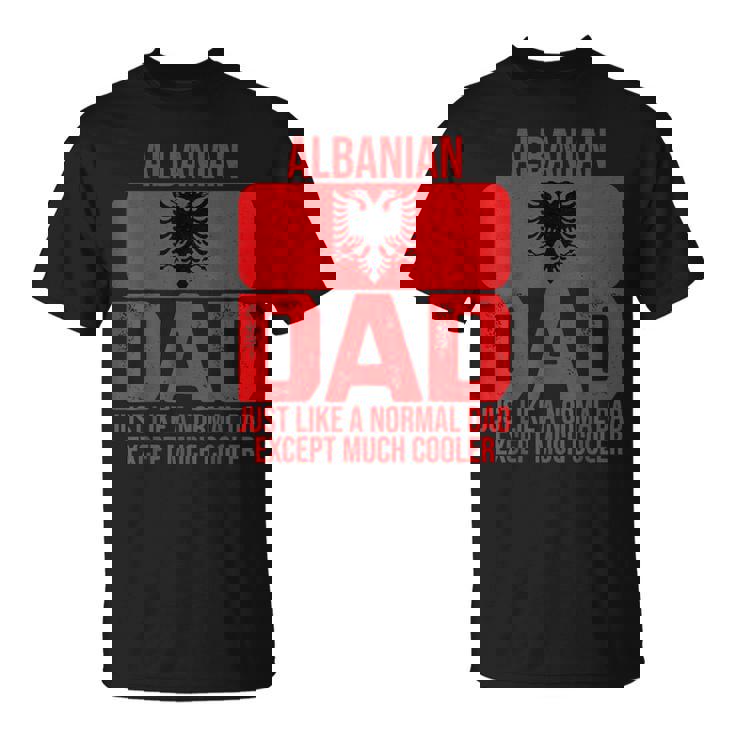 Mens Vintage Albanian Dad Albania Flag Fathers Day T-Shirt
