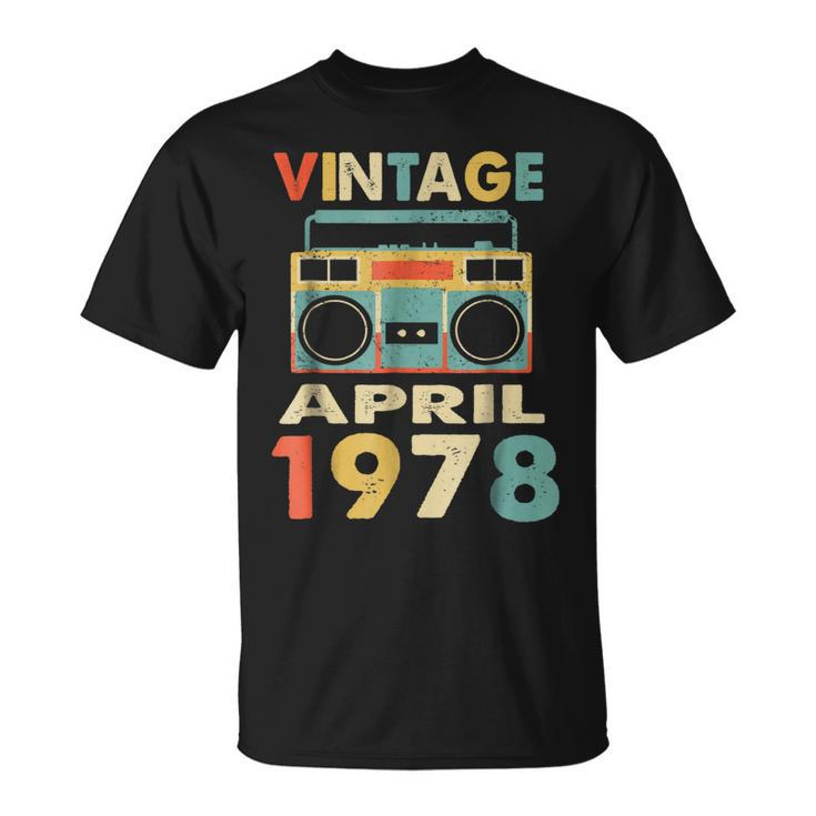 Vintage April 1978 Tshirt Retro 41St Birthday Gifts Unisex T-Shirt