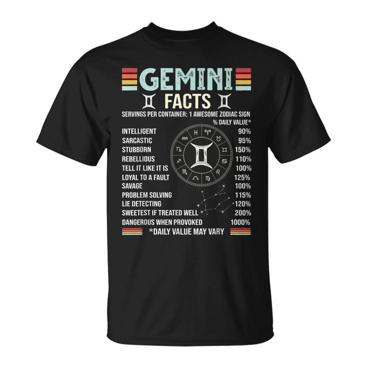 Vintage Astrology May June Birthday Zodiac Sign Retro Gemini  Unisex T-Shirt