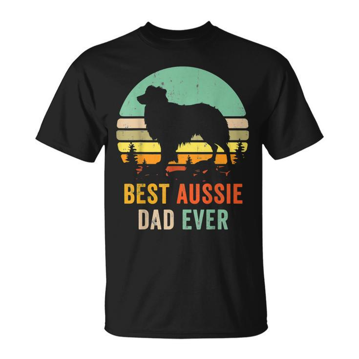 Vintage Aussie Shepherd Papa Best Dad Ever Aussie V2 T-Shirt