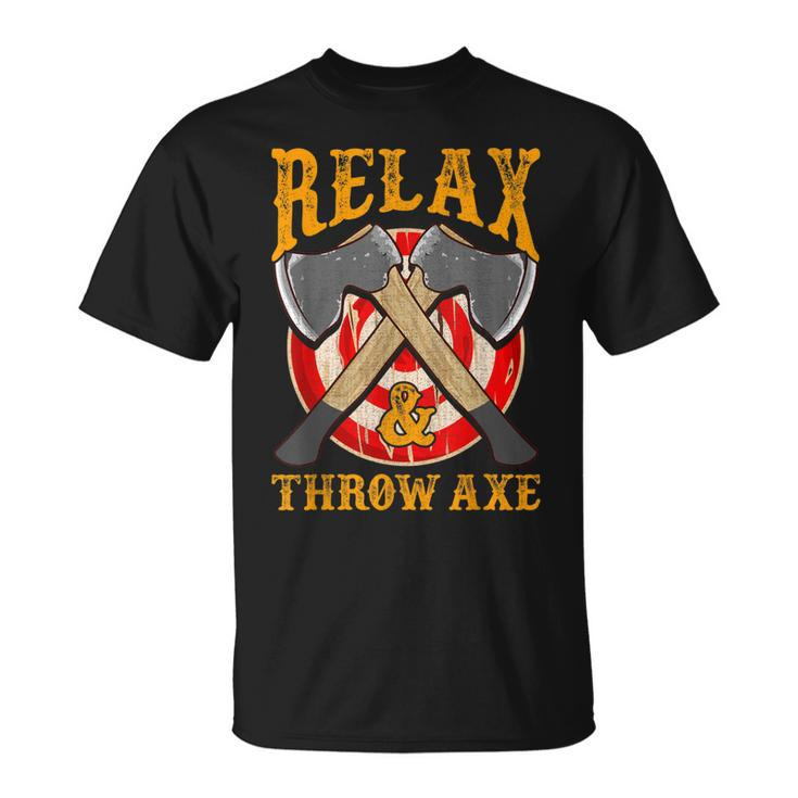 Vintage Axe Throwing Hatchet Lumberjack Dad T-Shirt