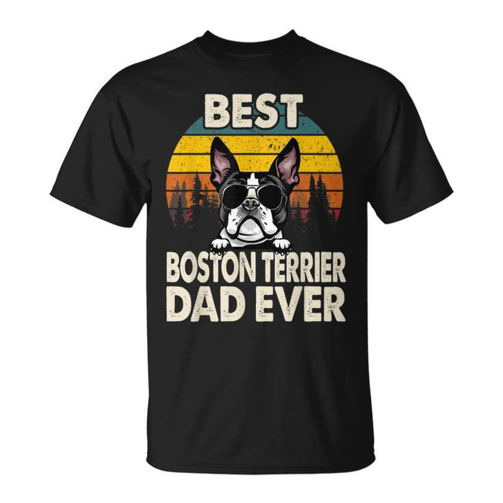 Vintage Best Boston Terrier Dog Dad Ever Gifts Lover Unisex T-Shirt