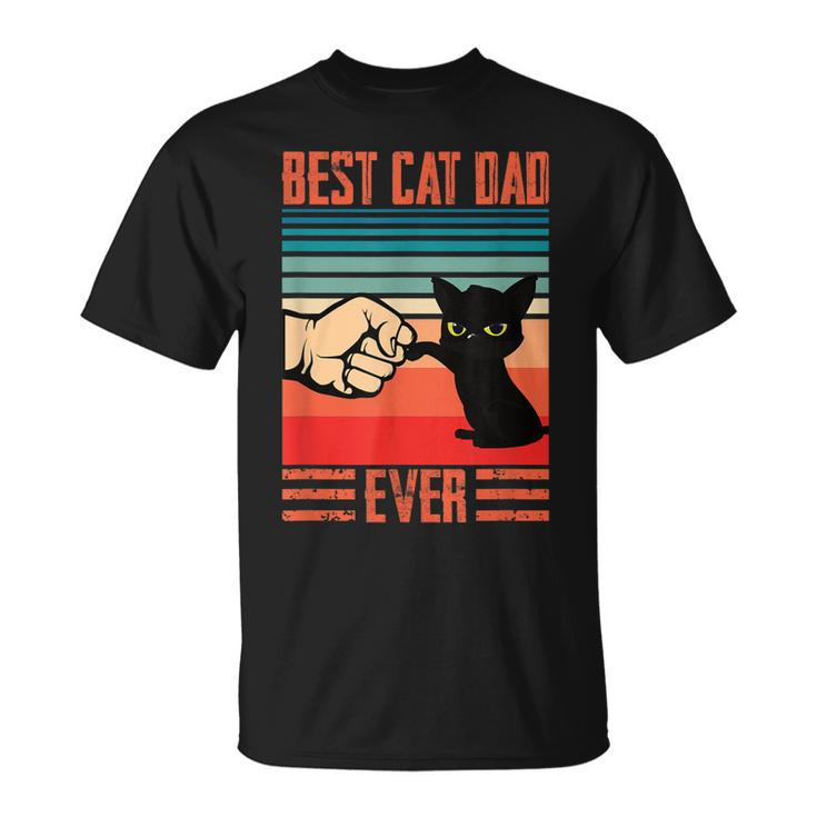 Vintage Best Cat Dad Ever Bump Fit For Best Cat Dad T-Shirt