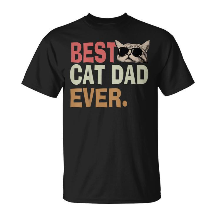 Vintage Best Cat Dad Ever  Cat Daddy Father Day Unisex T-Shirt