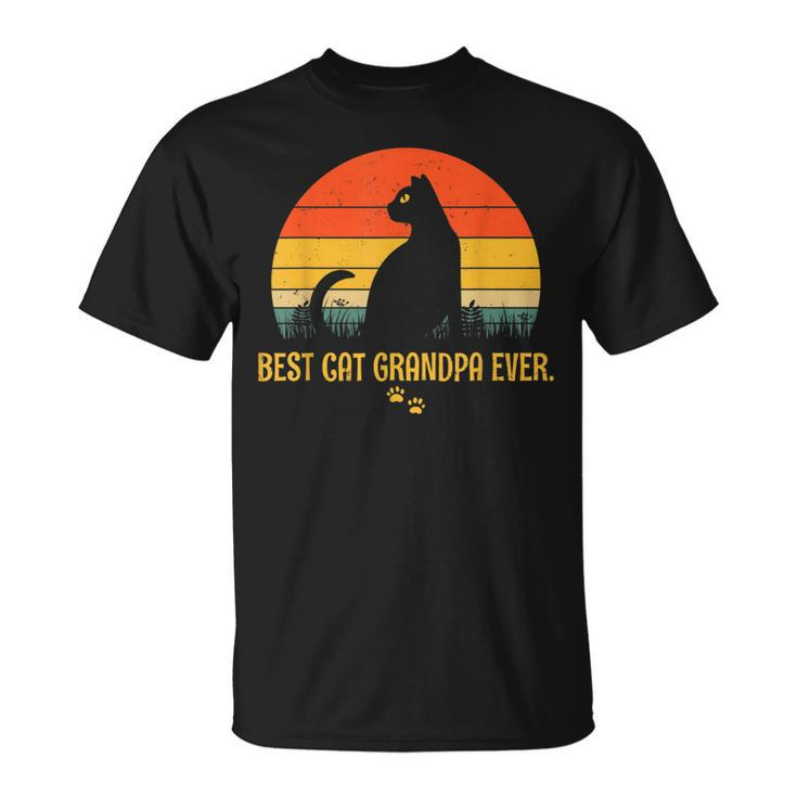 Vintage Best Cat Grandpa Ever Gift Cat Lovers  Unisex T-Shirt