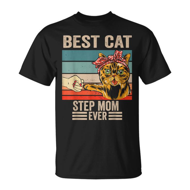 Vintage Best Cat Step Mom Ever Bump Fist Mothers Day Unisex T-Shirt