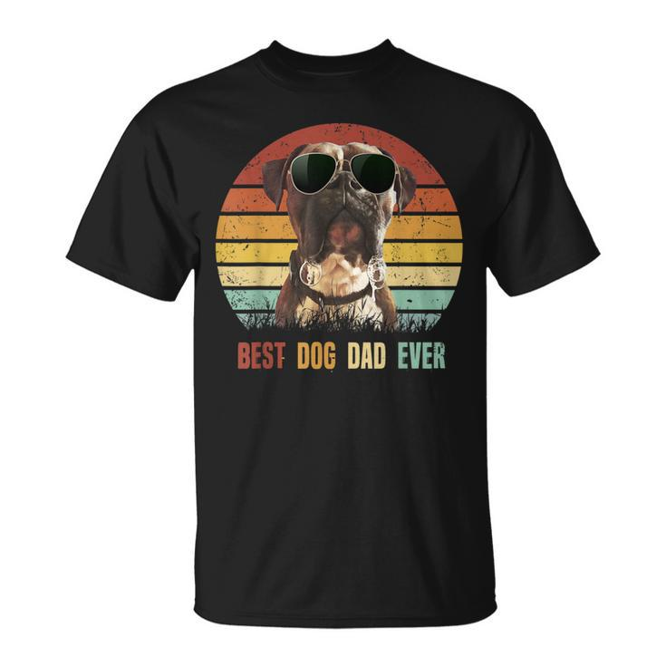 Vintage Best Dog Dad Ever Boxer Dog  Fathers Day Gifts Gift For Mens Unisex T-Shirt