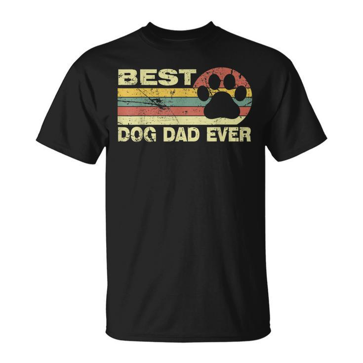 Mens Vintage Best Dog Dad Ever Cool Fathers Day Retro T-Shirt