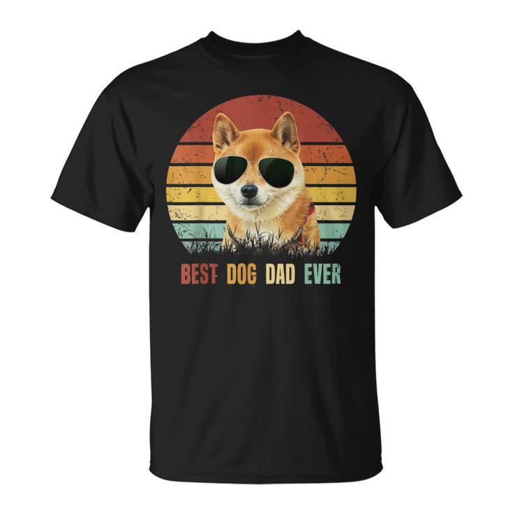 Vintage Best Dog Dad Ever Shiba Inu  Fathers Day Gifts Gift For Mens Unisex T-Shirt