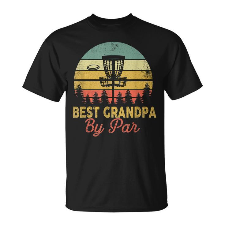 Mens Vintage Best Grandpa By Par Disc Golf Dad Fathers Papa V2 T-Shirt