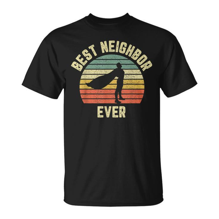 Vintage Best Neighbor Ever Superhero Fun Gift Graphic Gift For Mens Unisex T-Shirt
