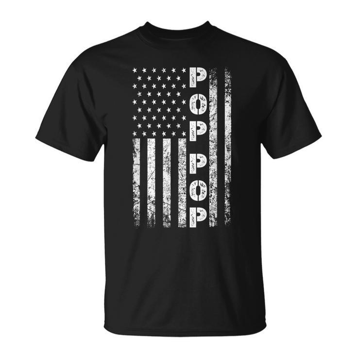 Vintage Best Pop Pop Ever Men American Flag Idea For Grandpa Unisex T-Shirt