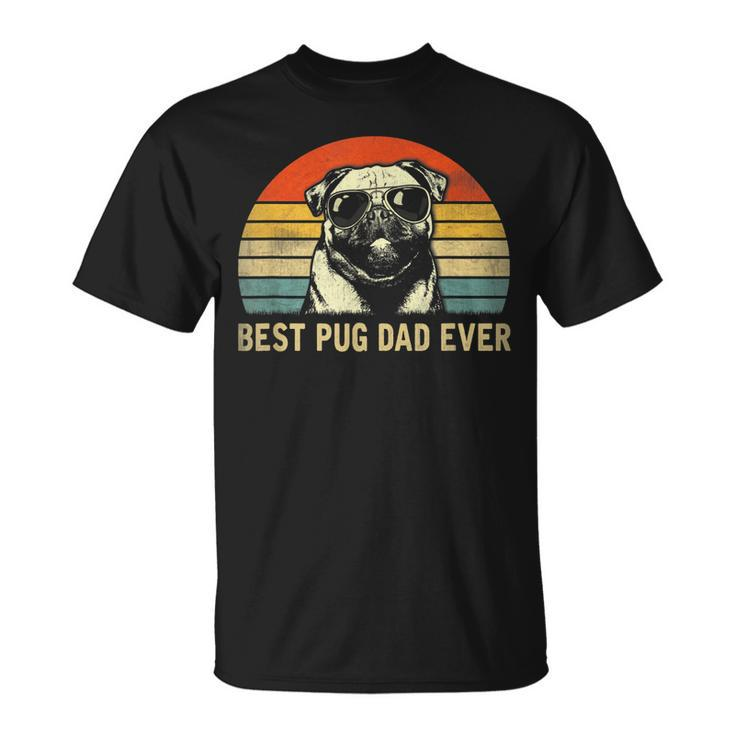 Mens Vintage Best Pug Dad Ever Pug Lover Fathers Day T-Shirt