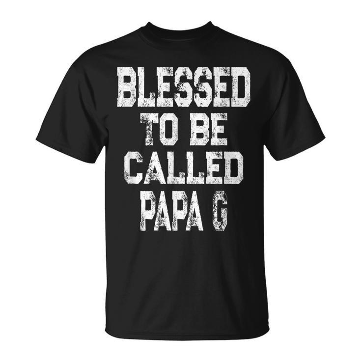 Mens Vintage Blessed To Be Called Papa-G For Grandpa T-Shirt