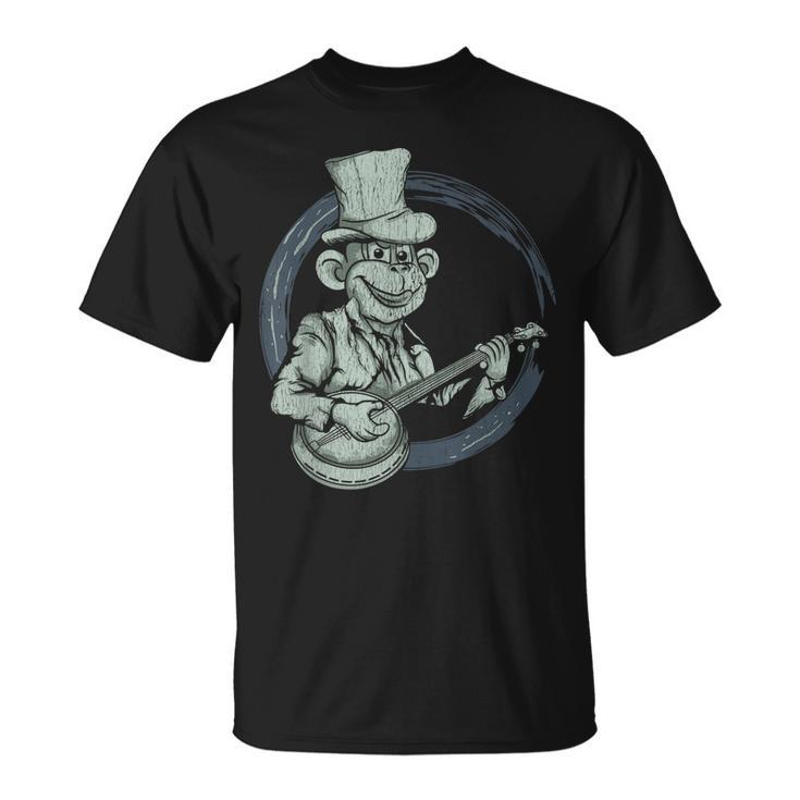 Vintage Bluegrass Banjo Southern Line Dance Monkey T-Shirt