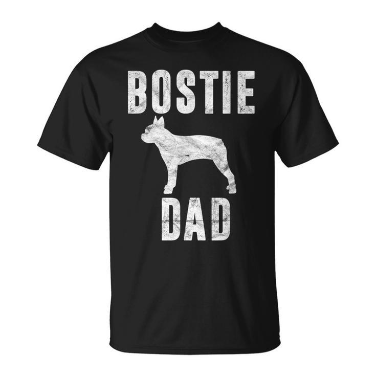 Vintage Boston Terrier Dad Dog Daddy Bostie Father T-Shirt