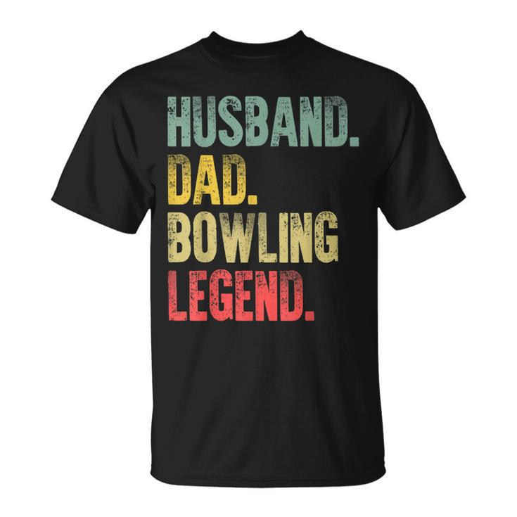 Mens Vintage Bowling Men Husband Dad Legend Retro T-Shirt