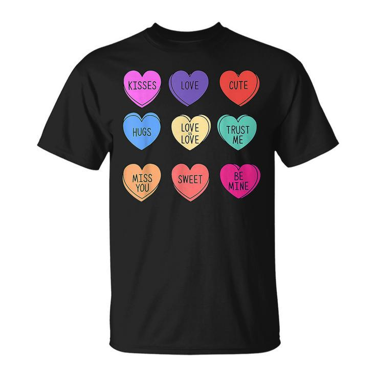 Vintage Candy Anti Valentine Conversation Hearts Sarcasm Fun T-shirt