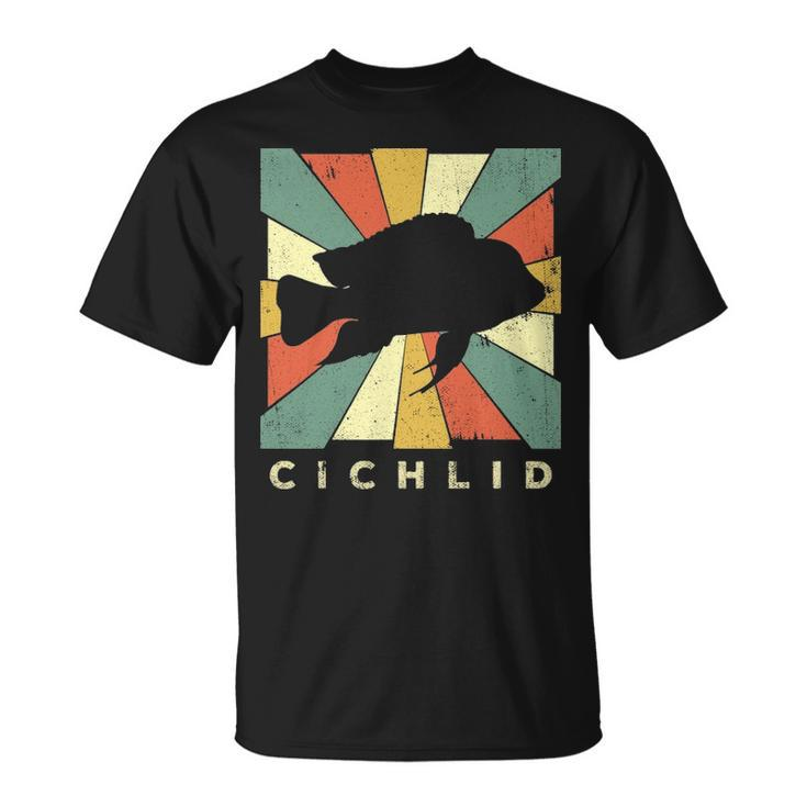 Vintage Cichlid Fish Lover Retro Style Animal Unisex T-Shirt
