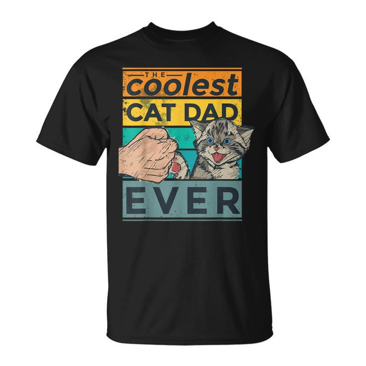 Vintage The Coolest Cat Dad Ever Dad Jokes T-Shirt