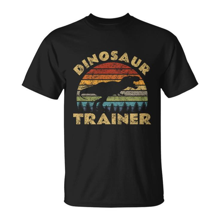 Vintage Dinosaur Trainer Halloween Costume Retro Sunset Dino Cool Gift Unisex T-Shirt