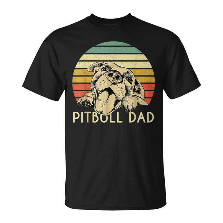 Vintage Dog Lover Gift Best Pit Bull Dad Ever Fathers Day Unisex T-Shirt